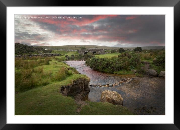 Cherry Brook at sunset Framed Mounted Print by Kevin White