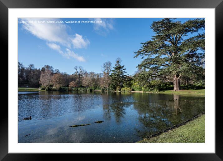 Winter sunshine at Claremont gardens and lake Framed Mounted Print by Kevin White