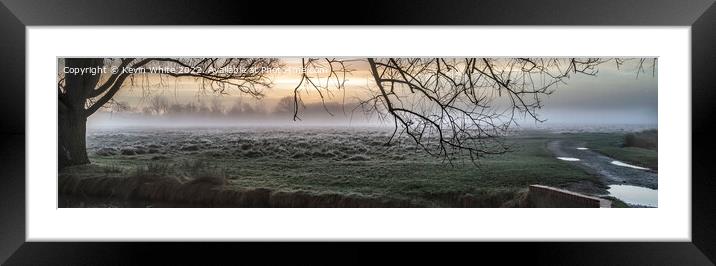 Panorama of winter morning sunrise Framed Mounted Print by Kevin White