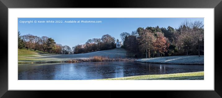 Panorama of winter morning Painshill Park Framed Mounted Print by Kevin White