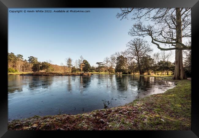 Ice cold winter in Surrey Framed Print by Kevin White