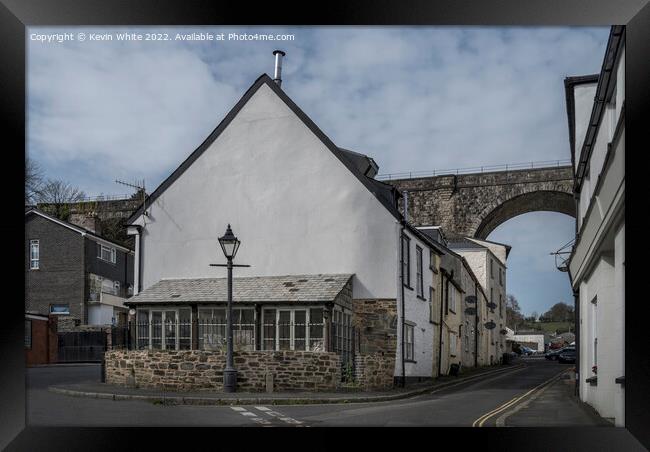 Tavistock village and viaduct Framed Print by Kevin White