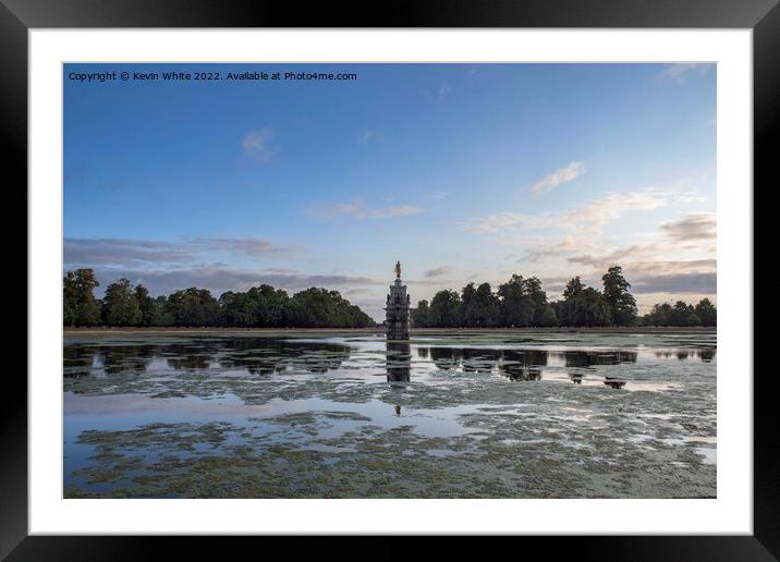 Algae in pond around Diana fountain Framed Mounted Print by Kevin White