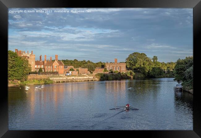 Hampton Court view from bridge Framed Print by Kevin White