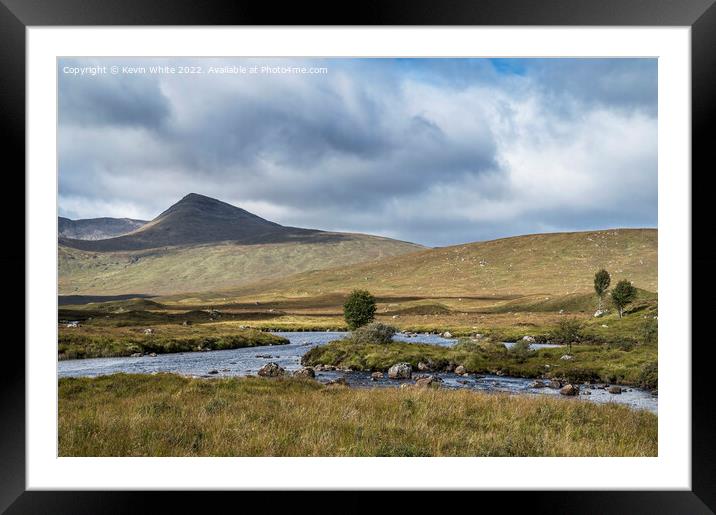 Cloudy sky over Rannoch Moor Framed Mounted Print by Kevin White