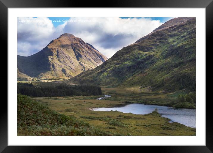 Road view at Glen Etive Framed Mounted Print by Kevin White