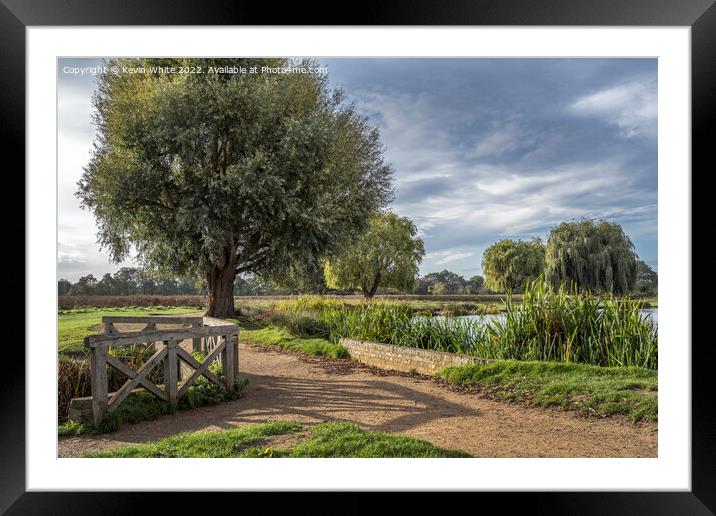Circular walk around Bushy Park ponds Framed Mounted Print by Kevin White