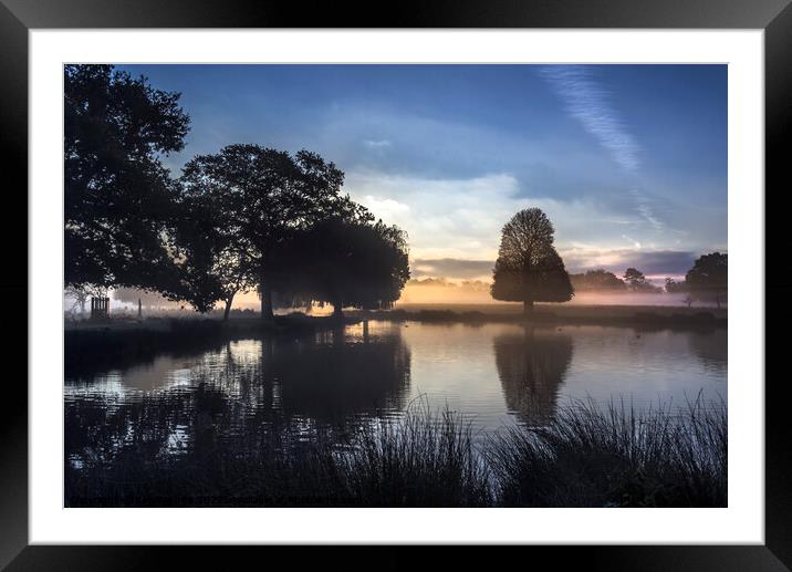 Colours of November morning sunrise Framed Mounted Print by Kevin White