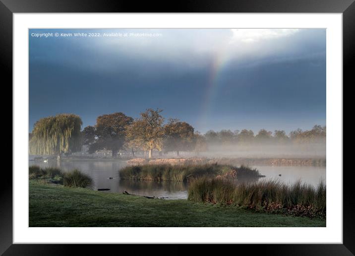 Rainbow magic in Surrey Framed Mounted Print by Kevin White