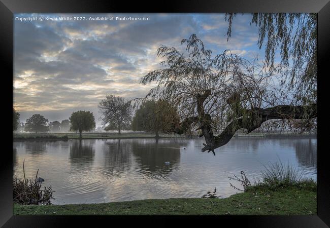 First day of December misty morning Framed Print by Kevin White