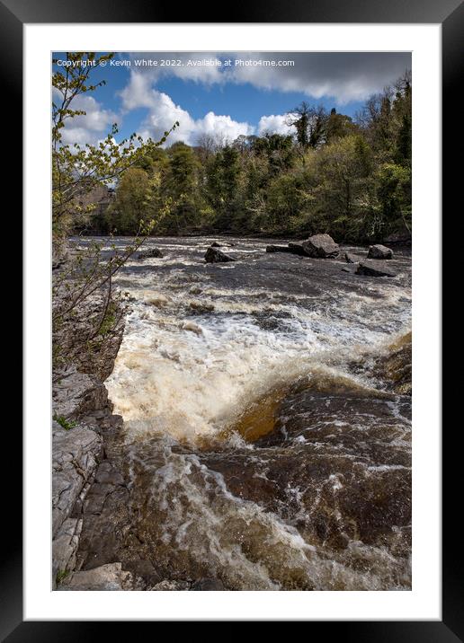Natural water energy from Aysgarth Falls  Framed Mounted Print by Kevin White