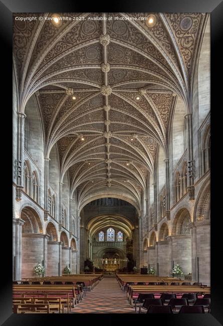 Hereford Cathedral magnificent artistic ceiling Framed Print by Kevin White