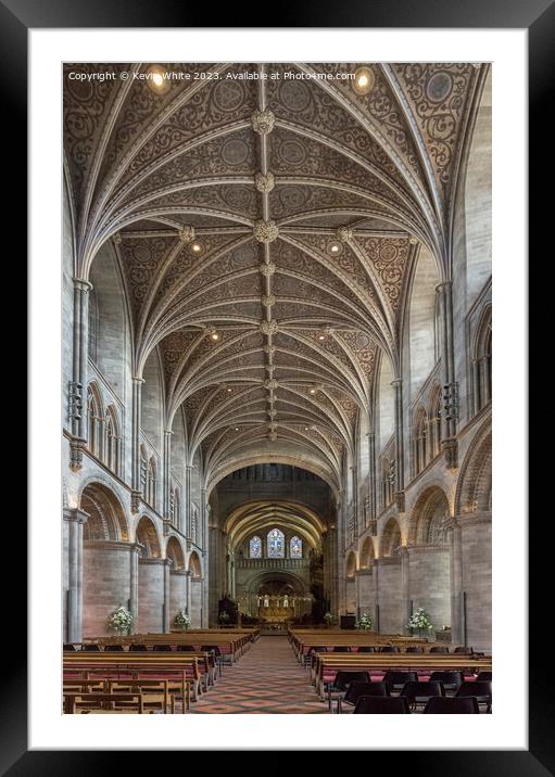 Hereford Cathedral magnificent artistic ceiling Framed Mounted Print by Kevin White
