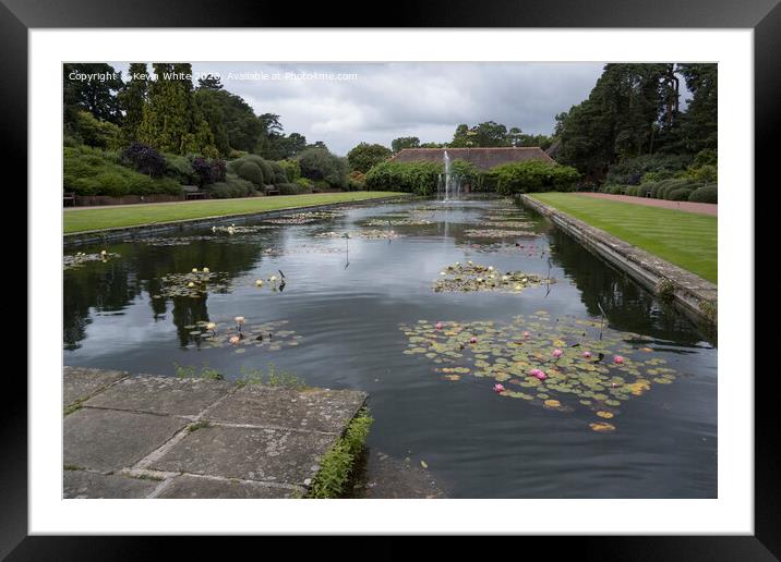 pond view from Wisley Gardens old building Framed Mounted Print by Kevin White