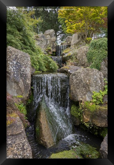 Waterfall in the heart of Surrey Framed Print by Kevin White