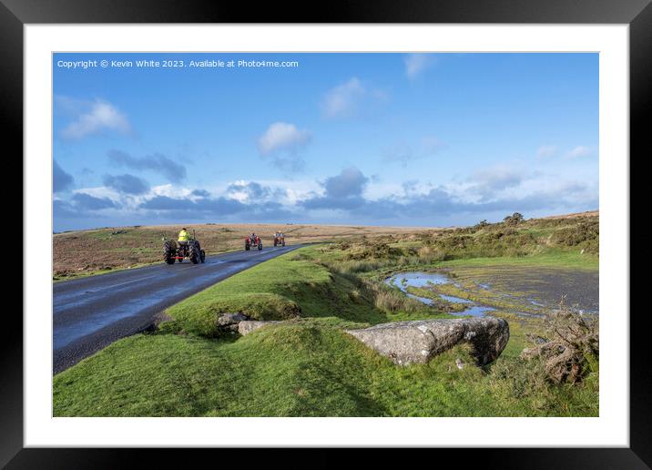 Tracktor ride over Dartmoor Framed Mounted Print by Kevin White