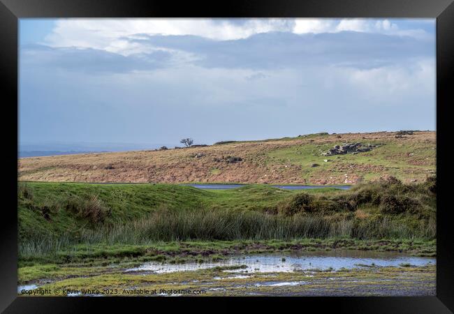 Up in the hills of Dartmoor Devon Framed Print by Kevin White