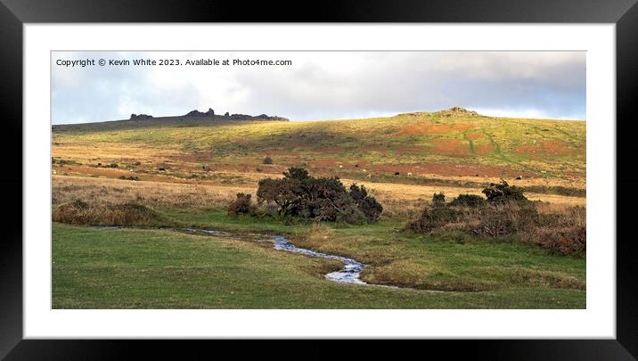 Dappled sunlight over Staple tors Dartmoor Framed Mounted Print by Kevin White