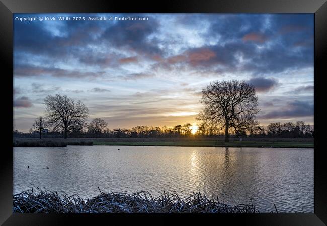Mid winter sunrise at Bushy Park Framed Print by Kevin White