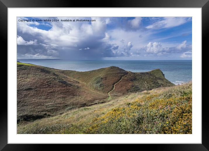 Storm clouds gathering over Morwenstow Cornwall Framed Mounted Print by Kevin White