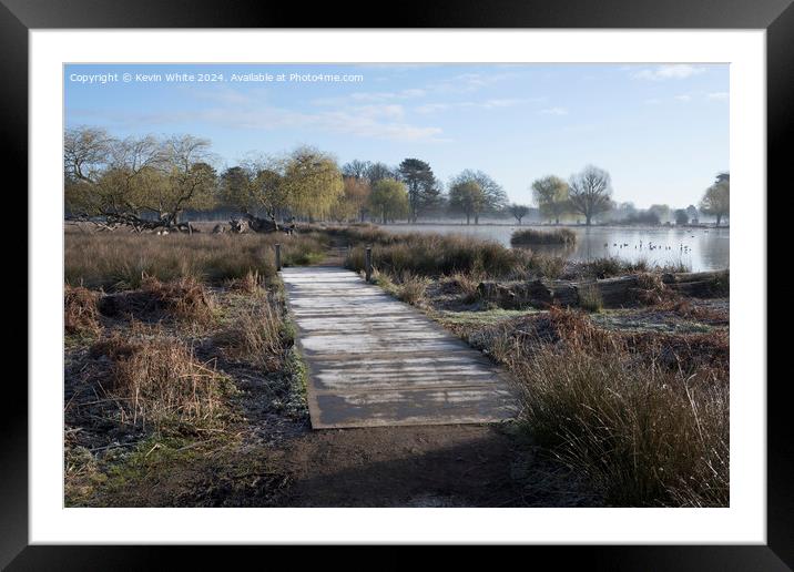 Frost on the walkway Framed Mounted Print by Kevin White