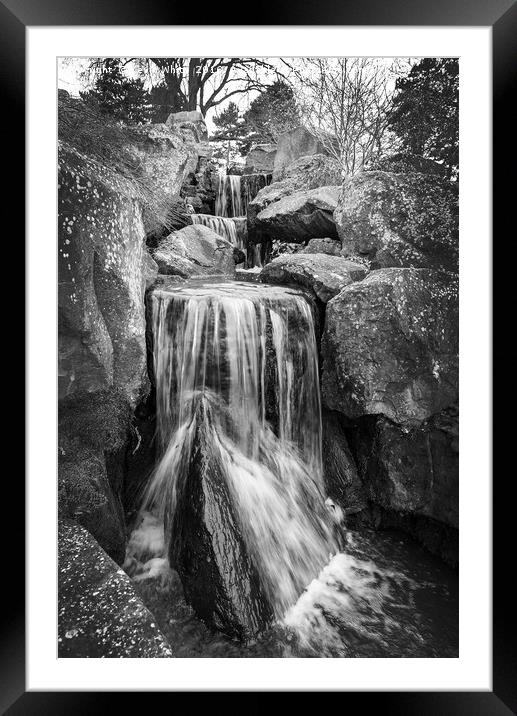 Waterfall Framed Mounted Print by Kevin White