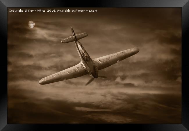 Hawker Hurricane by moonlight Framed Print by Kevin White