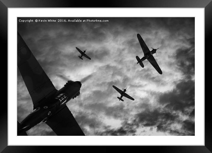 WW2 MK1 Hawker Hurricane Framed Mounted Print by Kevin White