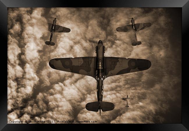 Hawker Hurricane in sepia Framed Print by Kevin White