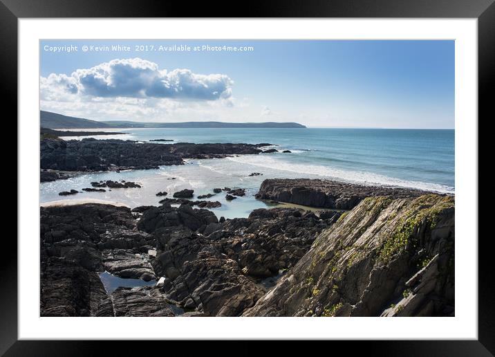Devon rocky coastline Framed Mounted Print by Kevin White