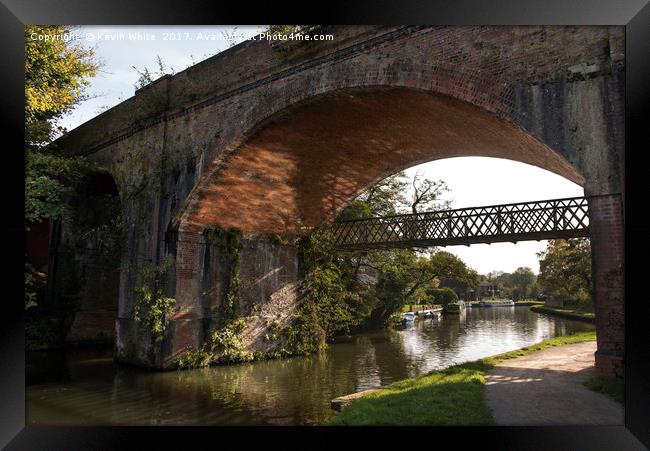 Bridge over the river Wey Framed Print by Kevin White