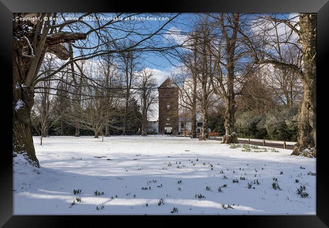 Polesden Lacey in the snow Framed Print by Kevin White