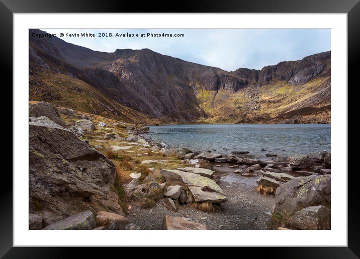 Resting by Lake Idwal Framed Mounted Print by Kevin White