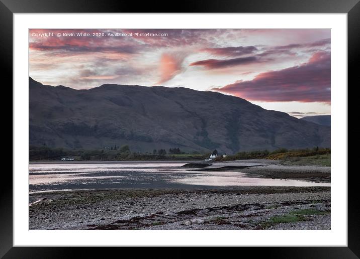sunset over Loch Linnhe Framed Mounted Print by Kevin White