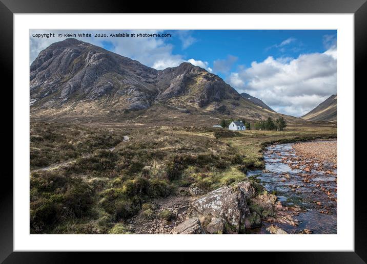 Glencoe Pass isolated cottage Framed Mounted Print by Kevin White