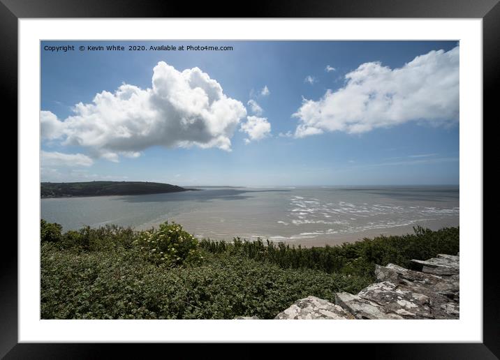 sea from castle view wall Framed Mounted Print by Kevin White