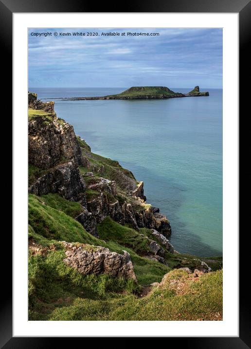 Worm's Head Rhossili Framed Mounted Print by Kevin White