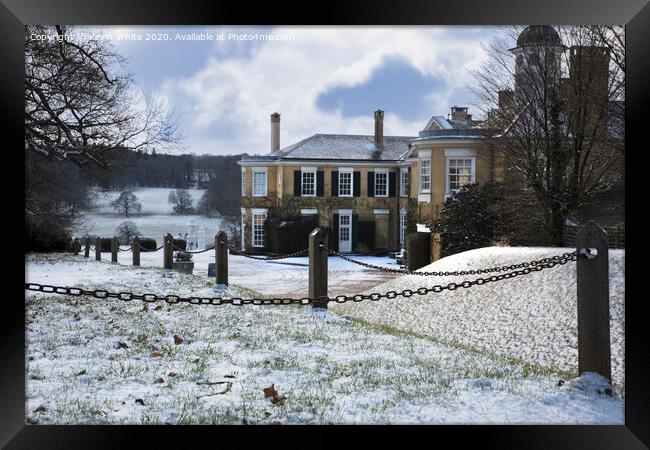 Polesden Lacey in the snow Framed Print by Kevin White