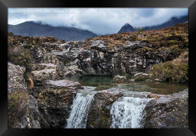 Fairy pools with mist Framed Print by Kevin White
