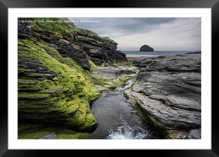 Trebarwith Strand Cornwall Framed Mounted Print by Kevin White