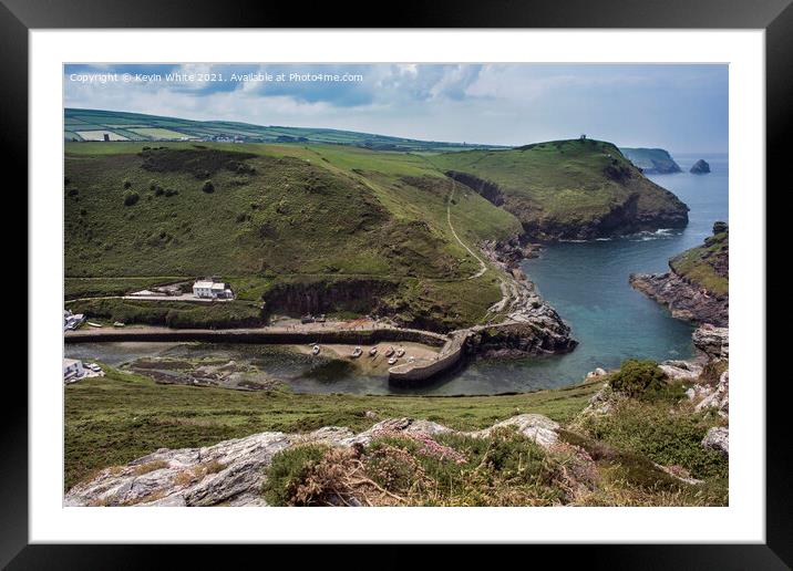 Boscastle from top of the hill Framed Mounted Print by Kevin White