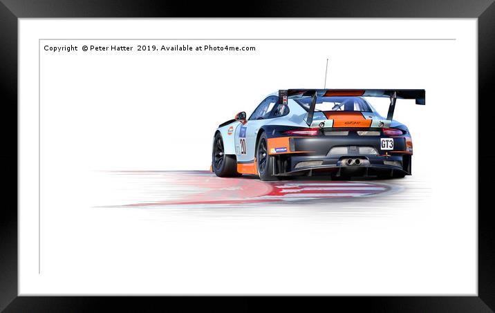 Porche GT3R Framed Mounted Print by Peter Hatter