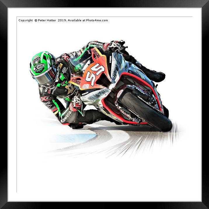 Motorcycle Racing Framed Mounted Print by Peter Hatter