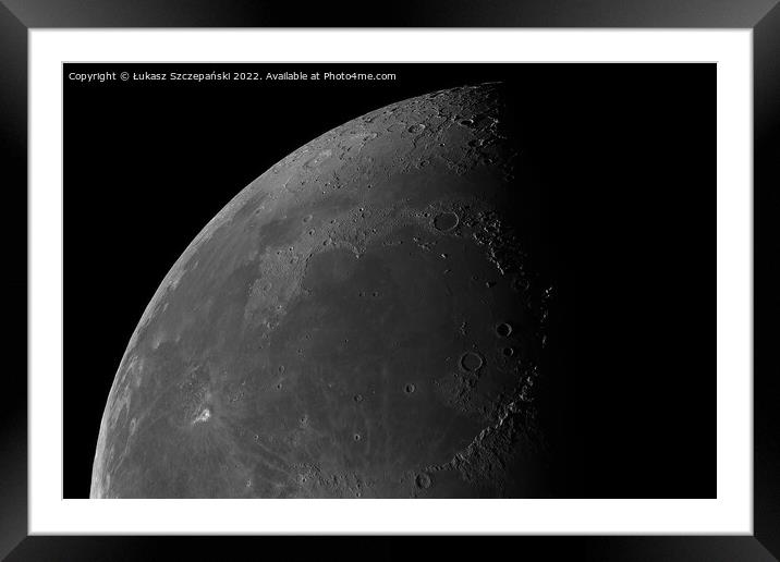 Moon surface closeup Framed Mounted Print by Łukasz Szczepański