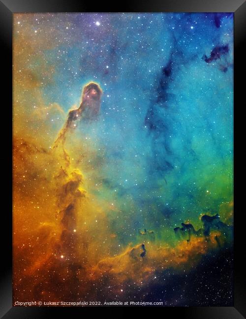 Elephant's Trunk, IC 1318 nebula in Cepheus Framed Print by Łukasz Szczepański