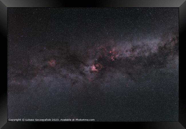 Milky Way, Cygnus constellation and nebulas Framed Print by Łukasz Szczepański