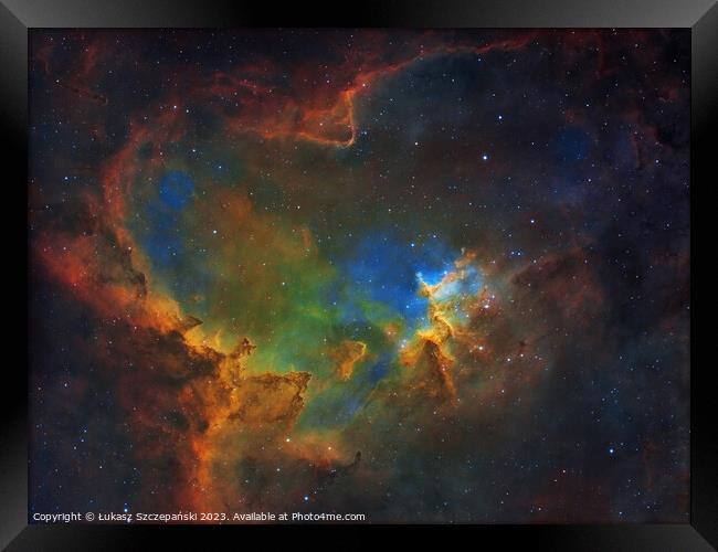 The Heart Nebula in the constellation of Cassiopeia Framed Print by Łukasz Szczepański