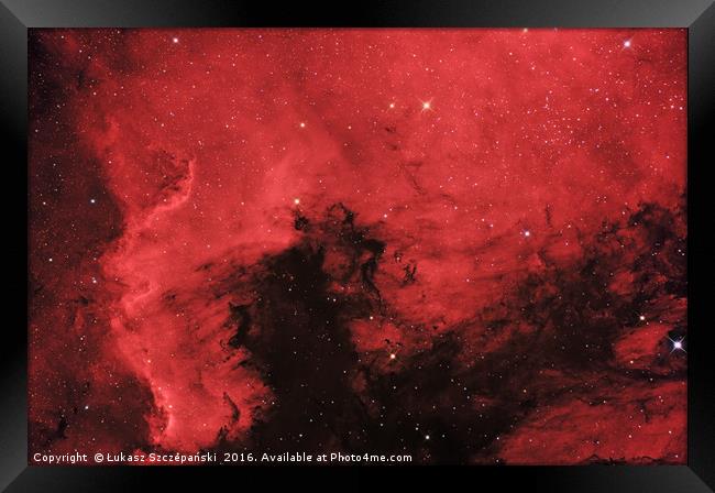 The North America Nebula in Cygnus constellation Framed Print by Łukasz Szczepański