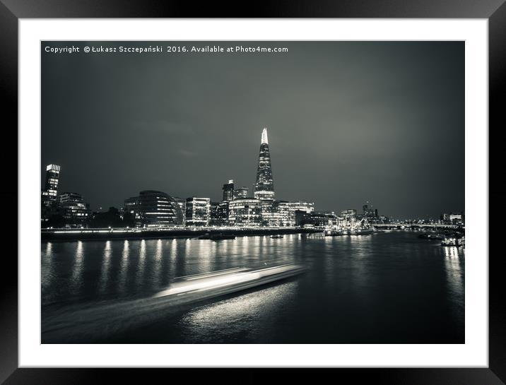 London Bridge Tower and Thames panorama Framed Mounted Print by Łukasz Szczepański