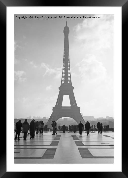 Eiffel Tower view from Trocadero Framed Mounted Print by Łukasz Szczepański